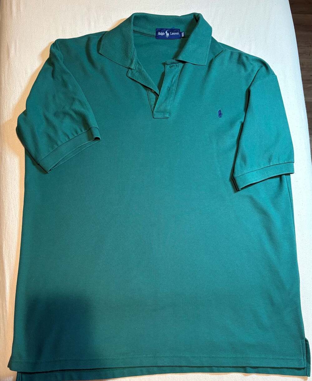 Ralph Lauren XXL Green Piqué Short Sleeve Polo Shirt